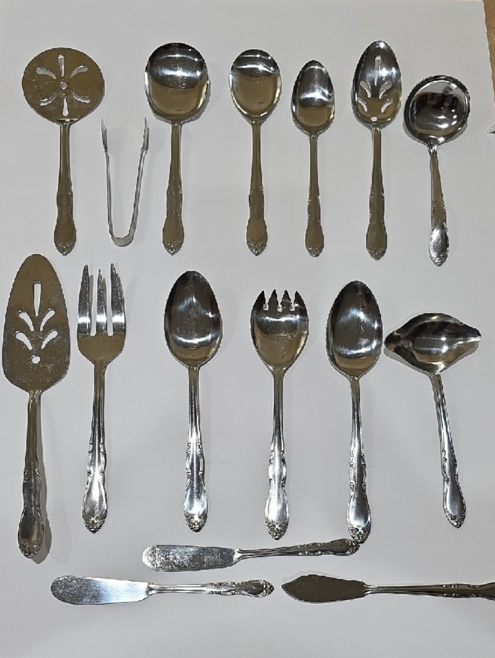 Castle Court Stainless Steel Serving Flatware Set - Silver Tone